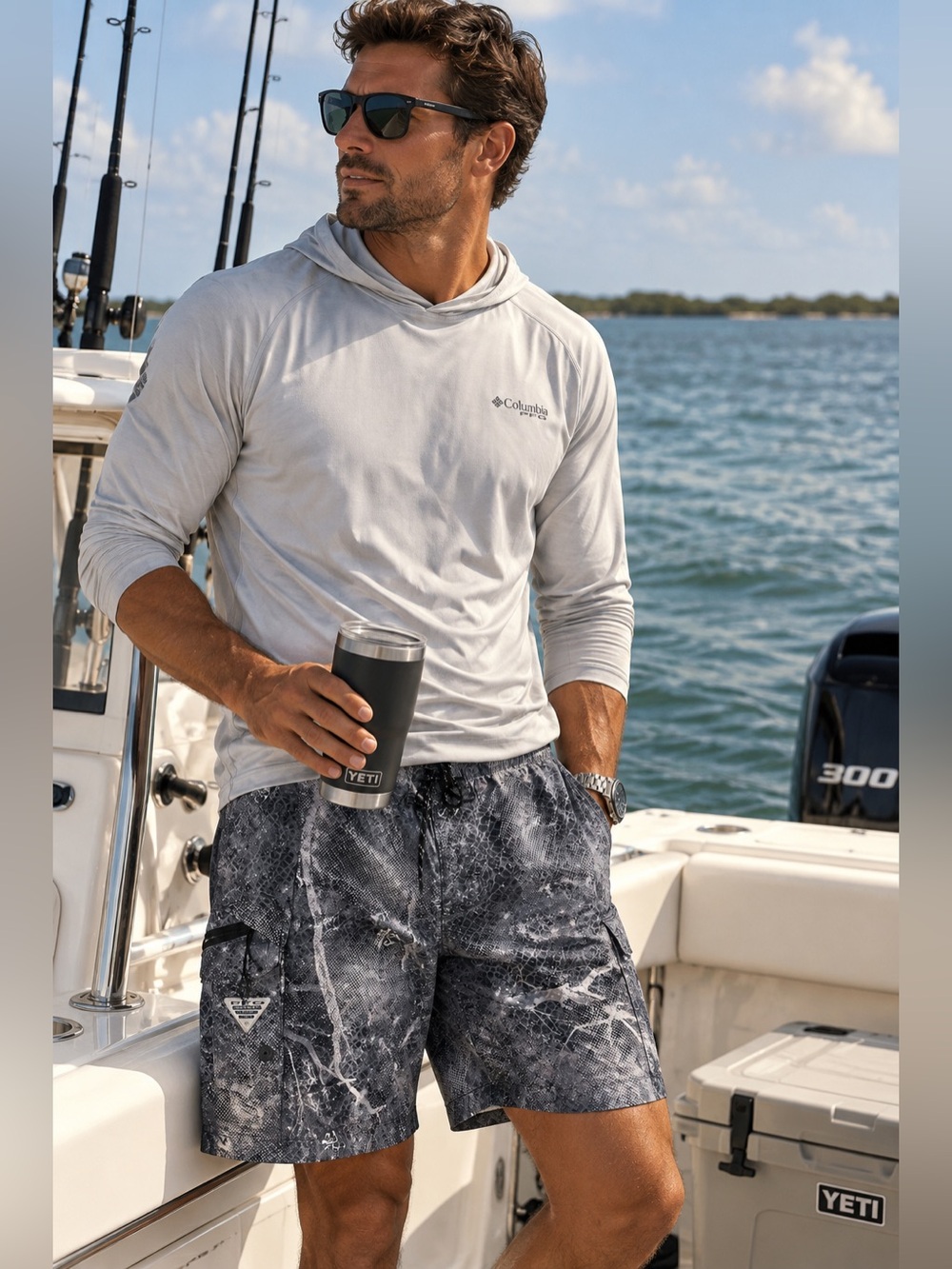 Columbia x Realtree PFG Fishing Shorts 42 Gorpcore Camo Vacation Margaritaville